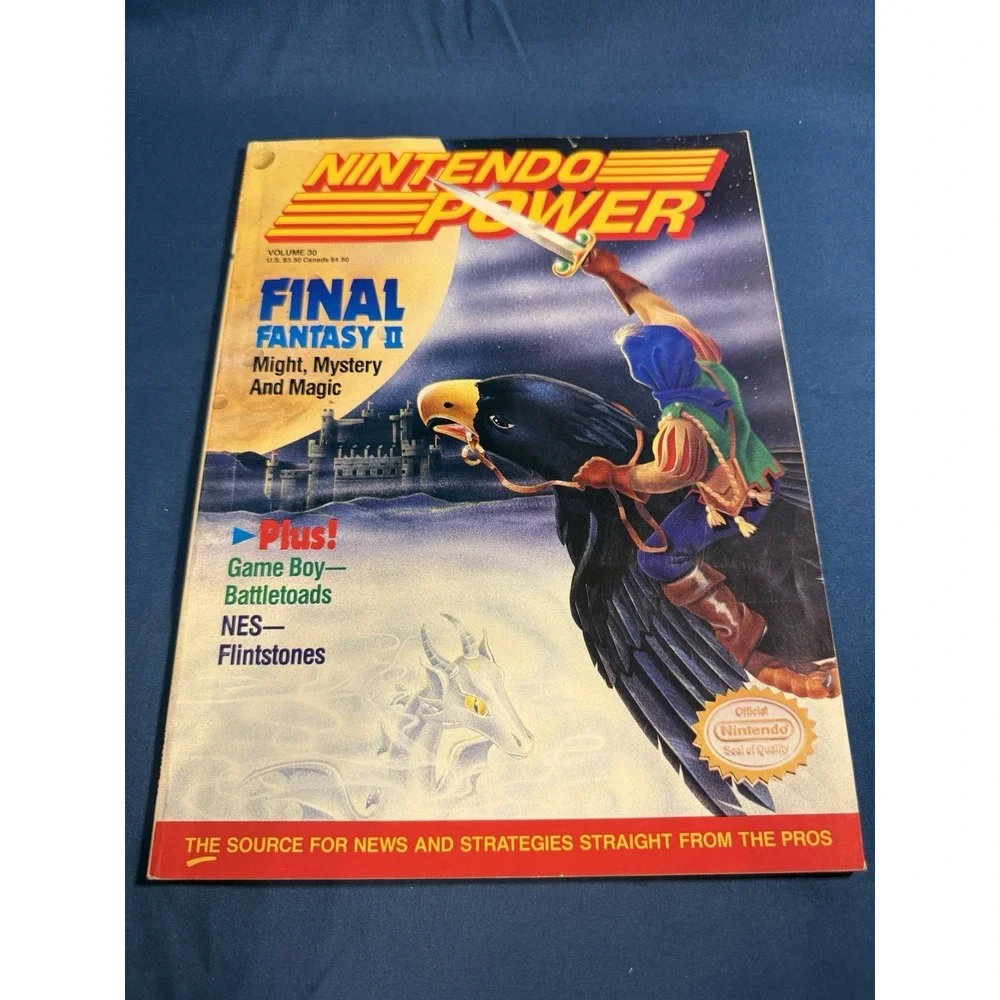 Nintendo Power Magazine Issue Volume #30 Final Fantasy II w/ Poster Nov 1991